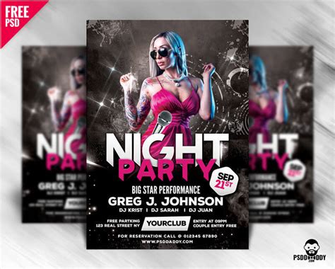 [Download] Night Party Flyer Design Free PSD | PsdDaddy.com