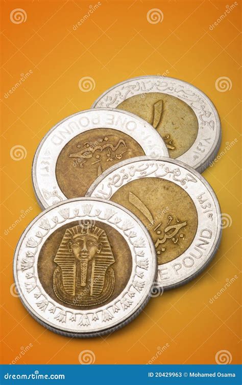 Egyptian Coins (One Pound) stock image. Image of funds - 20429963