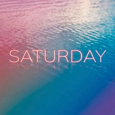 Saturday neon word typography ocean | Free Photo - rawpixel