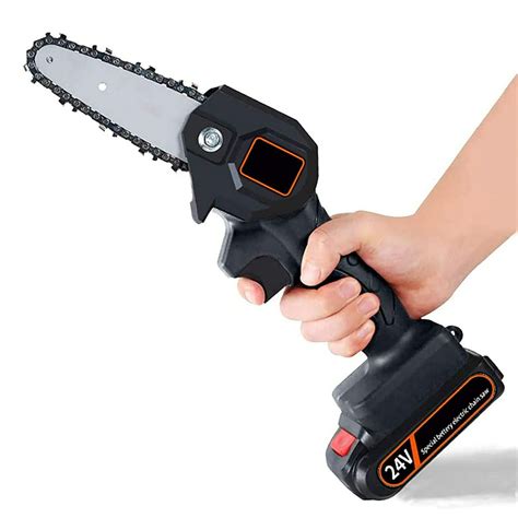 GOODWORLD 4" Mini Chainsaw, Portable Cordless Electric Portable Battery Chain Saw with Batteries ...