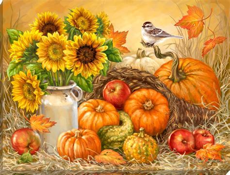 Bountiful Harvest Canvas Wall Art | Autumn painting, Diamond painting, Square painting