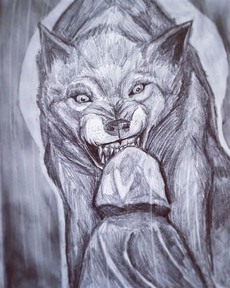 Evil Wolf Drawing