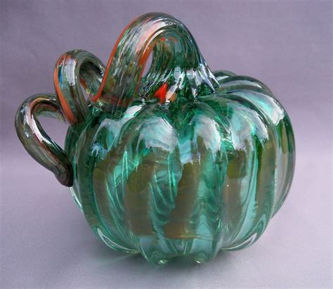 Hand Blown Art Glass Pumpkin by Route4glass on Etsy