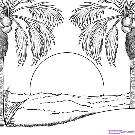 Beach Outline Drawing