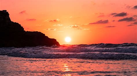 1920x1080 Waves Ocean Sunset 4k Laptop Full HD 1080P ,HD 4k Wallpapers,Images,Backgrounds,Photos ...