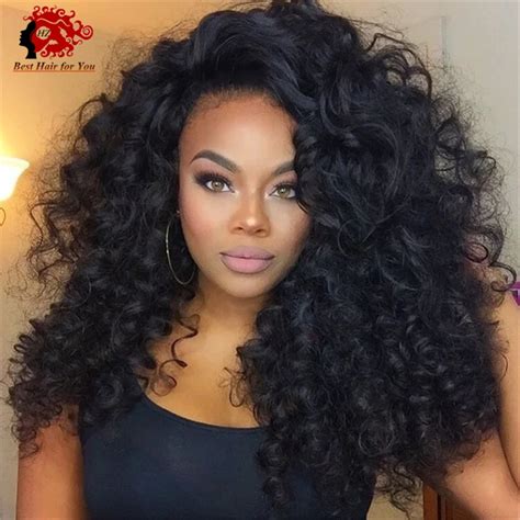 6A 150 Density Full Lace Human Hair Wigs Brazilian Virgin Hair Curly Lace Front Wigs Human Hair ...