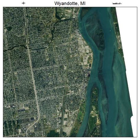 Aerial Photography Map of Wyandotte, MI Michigan