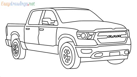 How To Draw Ram Pickup Step by Step - [17 Easy Phase]