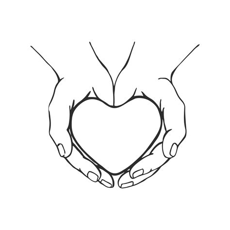 Hands holding heart. Hand drawn vector illustration. On white background for your design 2268500 ...