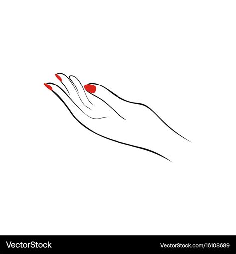 Female hand with red nails manicure fashion Vector Image