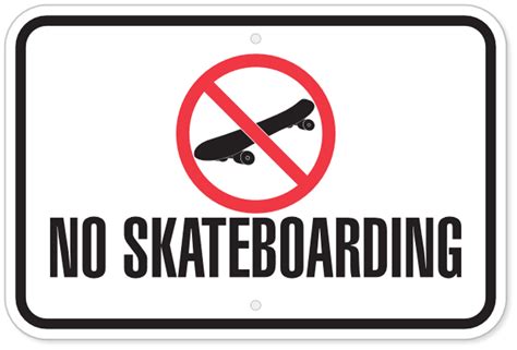 No Skateboarding Sign with Graphic