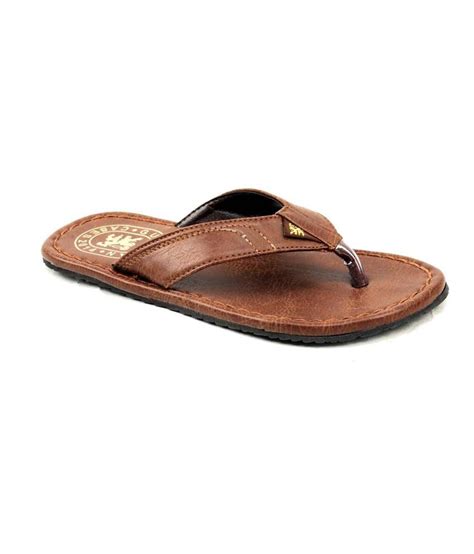 16% OFF on Guardian Brown Leather Flip Flops For Men on Snapdeal | PaisaWapas.com