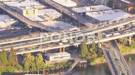 Aerial view traffic on bridge, Portland City Oregon Stock Footage #AD ,#traffic#bridge#Aerial# ...