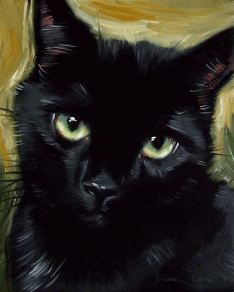 Paintings From the Parlor: Custom Black Cat Portrait Original Oil Painting by Diane Irvine Armitage