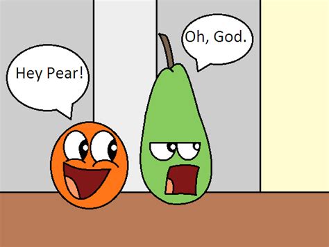 Annoying Orange and Pear by Appimena on DeviantArt