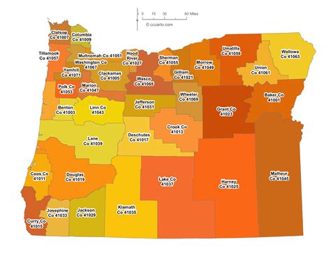 State of Oregon County FIPS Codes - CCCarto