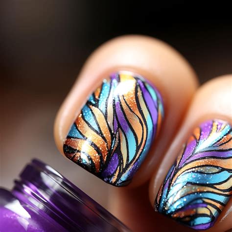 Premium AI Image | Rainbow Zebra Nails Design RainbowColored Zebra ...