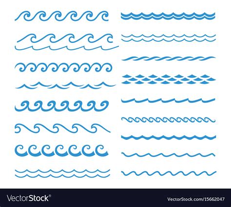 Sound water waves set Royalty Free Vector Image