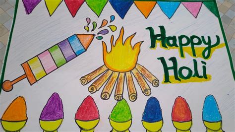 Holi Festival Drawing Step By Step || Pencil Drawing, 53% OFF