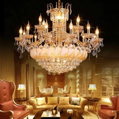 New Luxury Led Crystal Chandelier Large Lustre K9 Gold Crystal Chandelier Lighting Modern Led ...