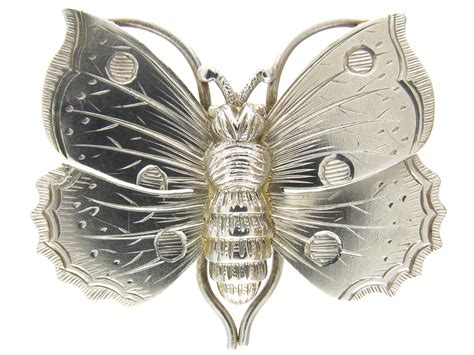 Victorian Silver Butterfly Brooch - The Antique Jewellery Company