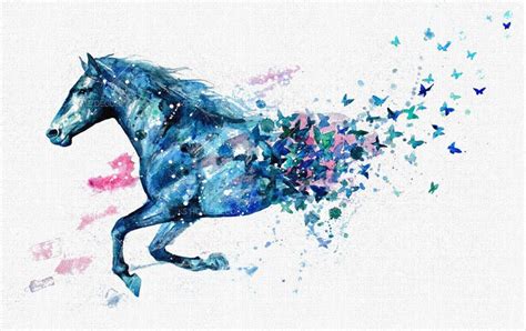 Blue Horse Abstract Art Animal Wildlfies Mural 13739217 - Best Quality Customize Wallpaper ...