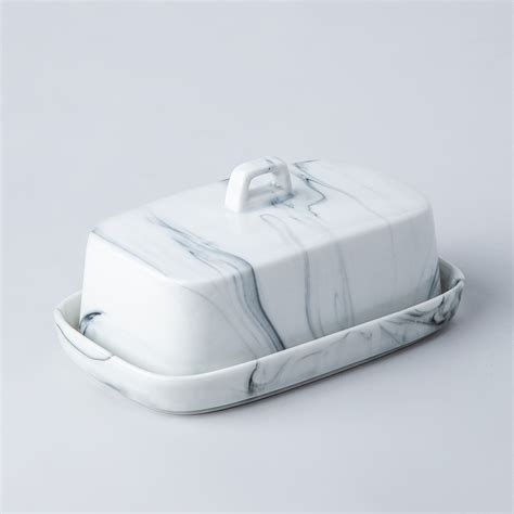 KSP Marble Porcelain Butter Dish (White/Grey) | Kitchen Stuff Plus