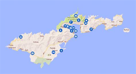 Large map of Tutuila Island, American Samoa with other marks | American ...