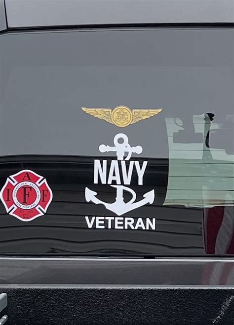 Navy Car Us Vetera Window Decal Sticker | Custom Made In the USA | Fast Shipping