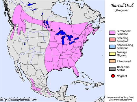 Barred Owl - Species Range Map