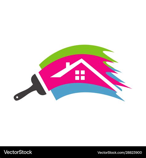 House painting logo icon design colorful paint Vector Image