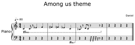 Among us theme - Sheet music for Piano