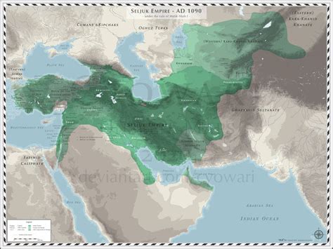 Seljuk Empire - AD 1090 by Cyowari on DeviantArt | Historical maps, Ancient maps, Empire