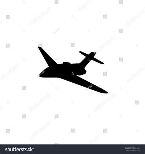 Vector Black Flying Airplane Plane Silhouette Stock Vector (Royalty ...