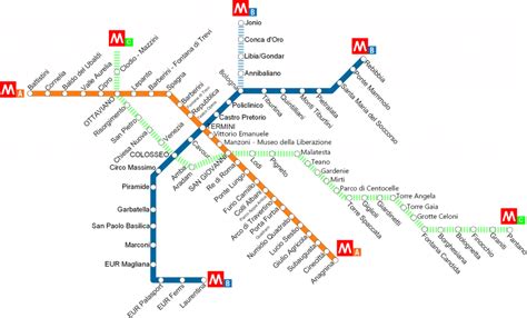 Rome Metro Line Map - Tourist Map Of English