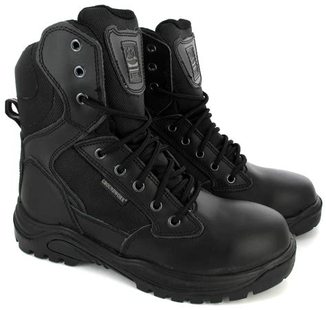 MENS STEEL TOE SAFETY COMBAT POLICE ARMY MILITARY COMBAT BOOTS UK SIZE 7-11 | eBay