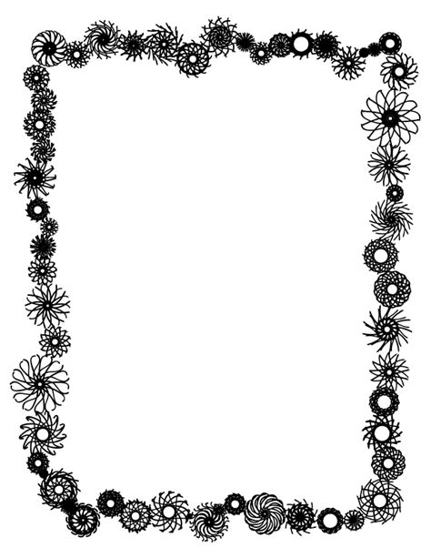 Clipart Flower Border Black And White | Clipart Panda - Free ... | Free clip art, Flower frame ...