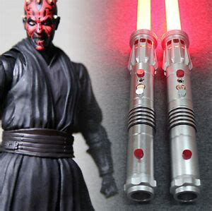 YDD Star Wars Darth Maul Lightsaber Replica Silver Metal Red Light ...