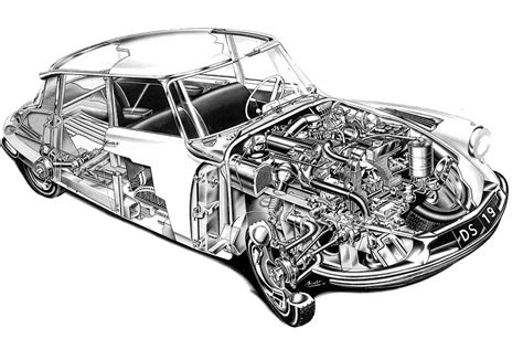 The Car Hobby: Citroen DS Cutaway Drawing