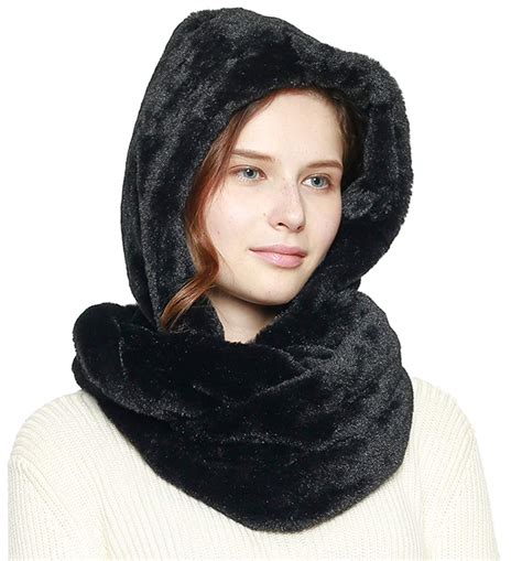 Fashion 21 Women's Soft Faux Fur Infinity Scarf & Infinity Hood Scarf Head Scarf Wrap (2 Styles ...