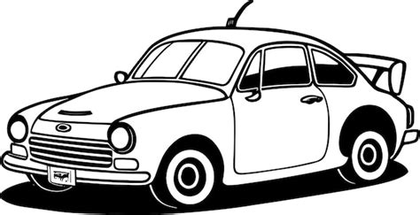 Car Clipart Black and White Vector 3 | Premium AI-generated vector