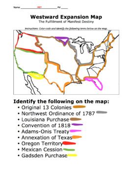 Manifest Destiny Map / Mapping Westward Expansion Activity | TpT