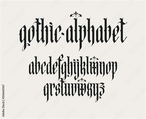 Fancy Gothic Calligraphy Alphabet