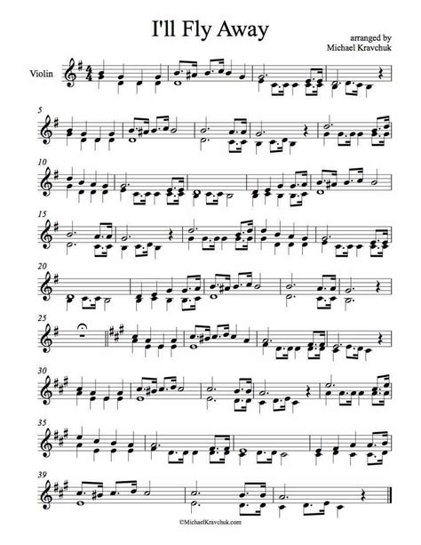 Free Violin Sheet Music – I’ll Fly Away – Duet – Michael Kravchuk