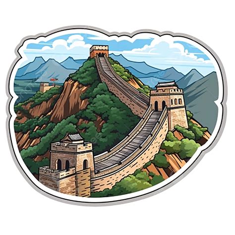 Beautiful Great Wall Of China Sticker White Background, Background ...