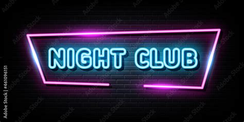 Night club neon signs vector. Design template neon sign Stock Vector ...