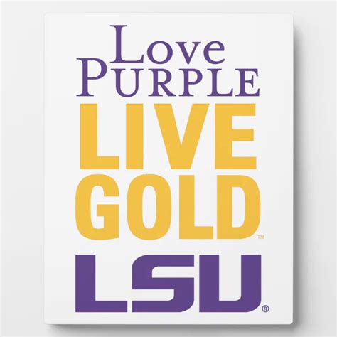 Love Purple Live Gold LSU Logo Plaque | Zazzle