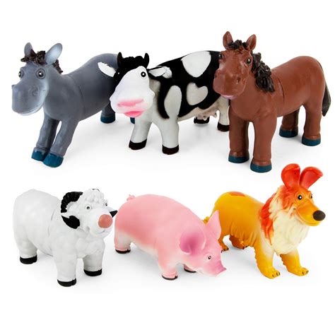 Amazon.com: Boley Soft Farm Animal Toys - 6 Piece Small Farm Animal ...