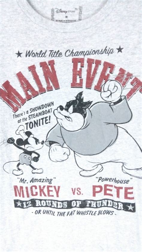 Grey Disney Mickey vs Pete boxing fighting cartoon graphic | Etsy