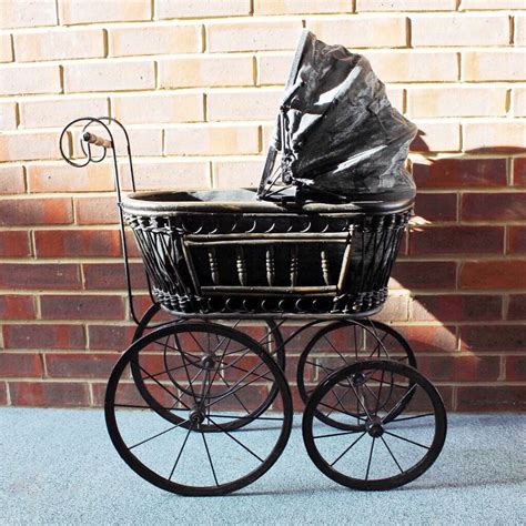 Antique Victorian black Wicker Dolls Buggy Pram doll stroller doll carriage | eBay | Vintage ...